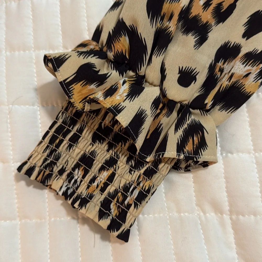 English Factory Leopard Ruffle Top - Picture 2 of 5